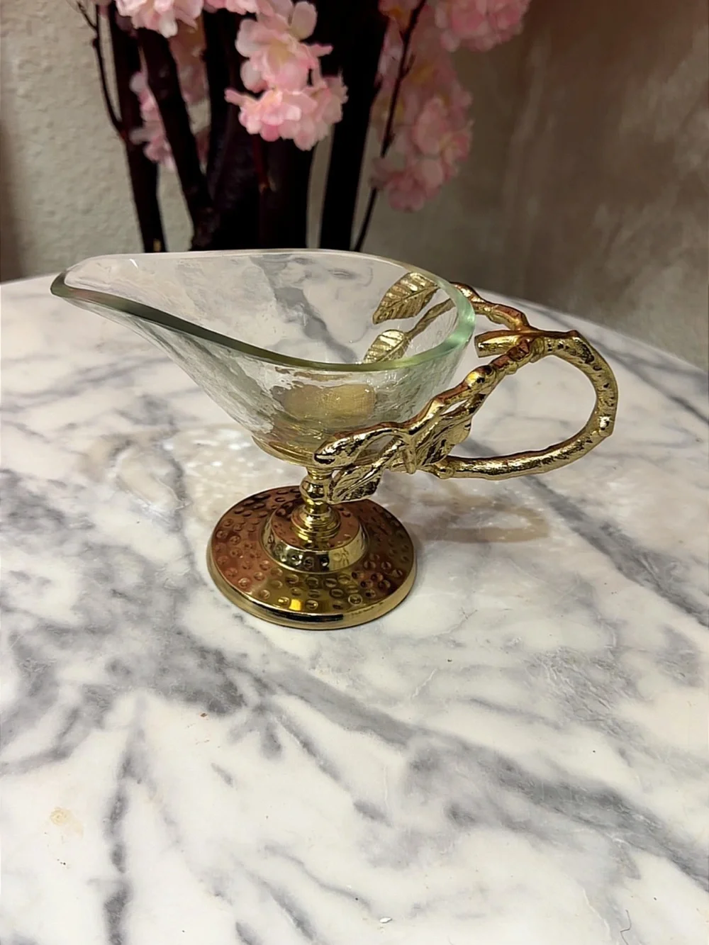 Gold Leaf Glass Dessert Dish